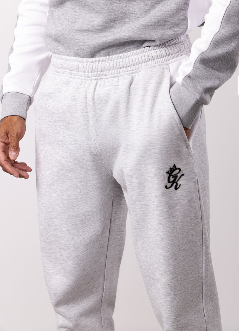 Gym King Contrast Panel Jogger - Snow Marl/White