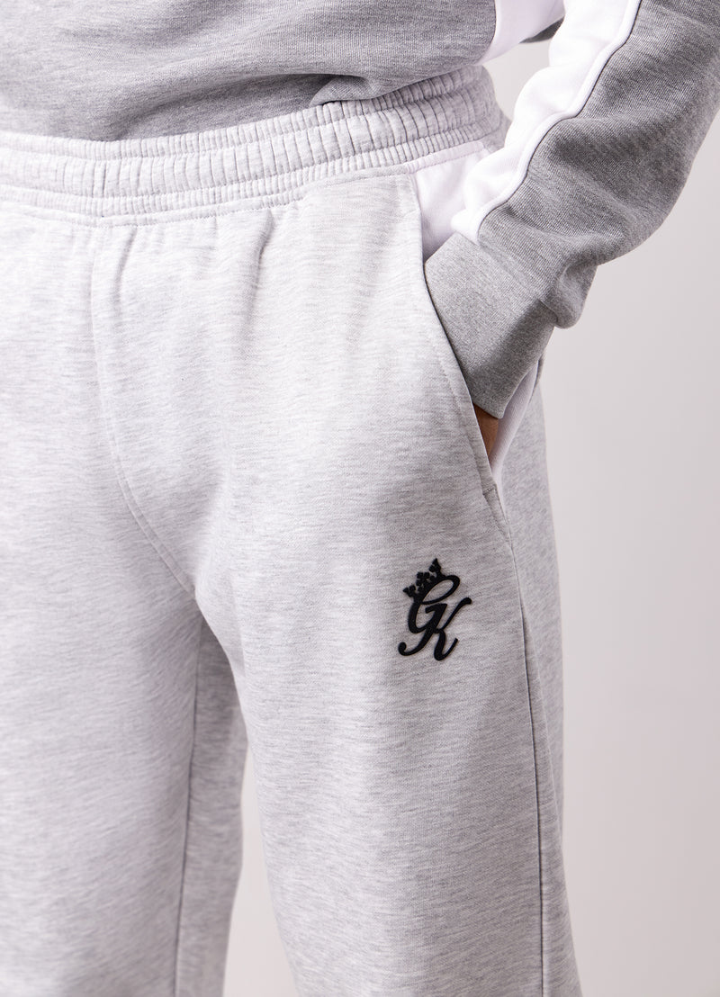 Gym King Contrast Panel Jogger - Snow Marl/White