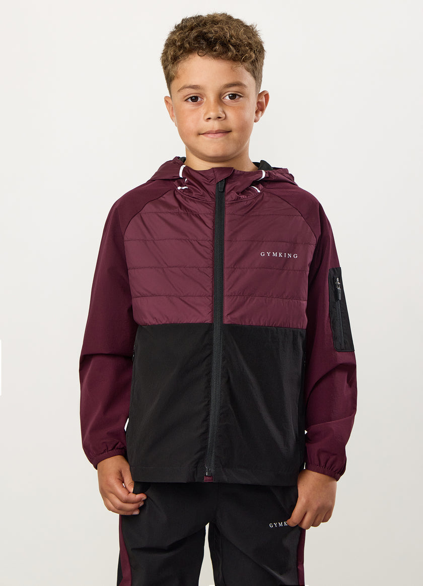 Gym King Kids Endurance Hybrid Jacket - Dark Cherry/Black