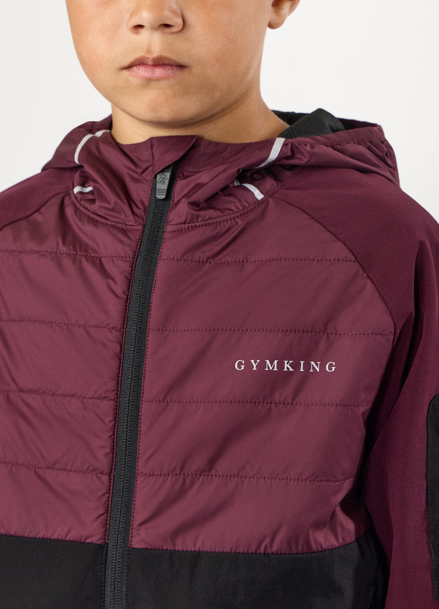 Gym King Kids Endurance Hybrid Jacket - Dark Cherry/Black