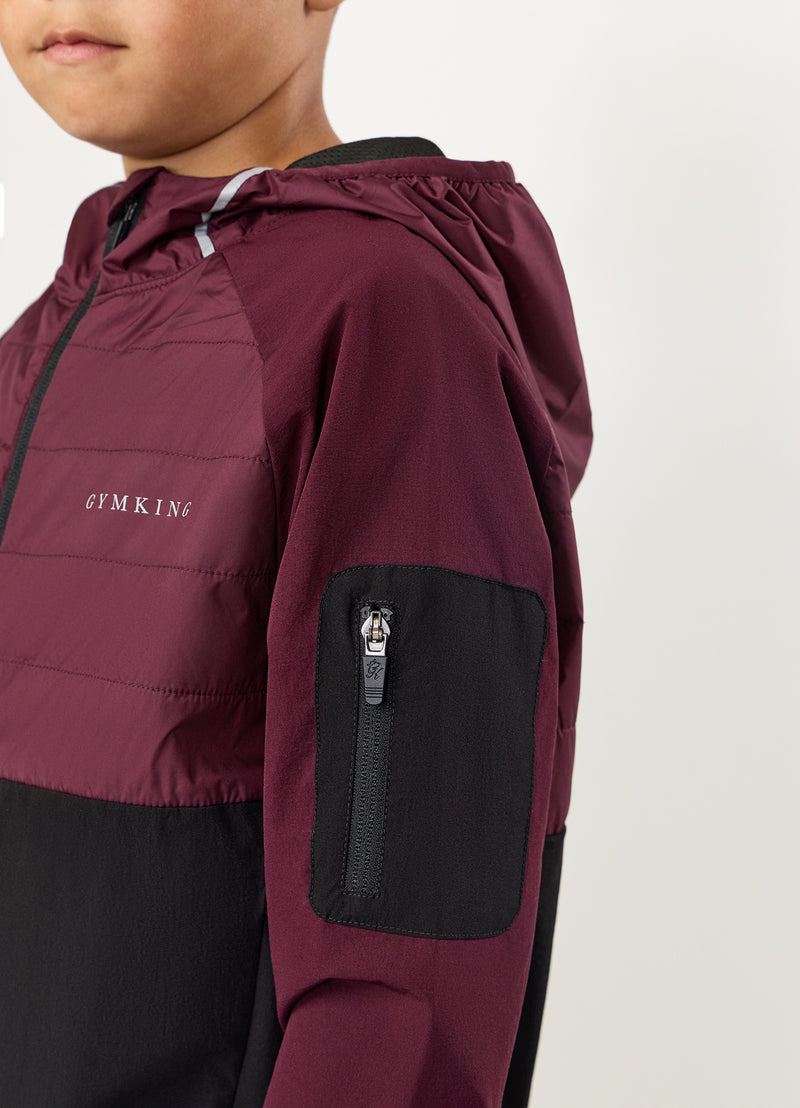 Gym King Kids Endurance Hybrid Jacket - Dark Cherry/Black