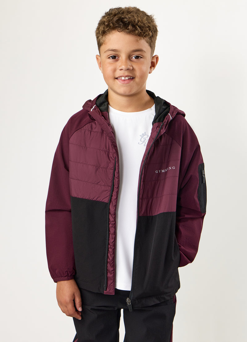 Gym King Kids Endurance Hybrid Jacket - Dark Cherry/Black