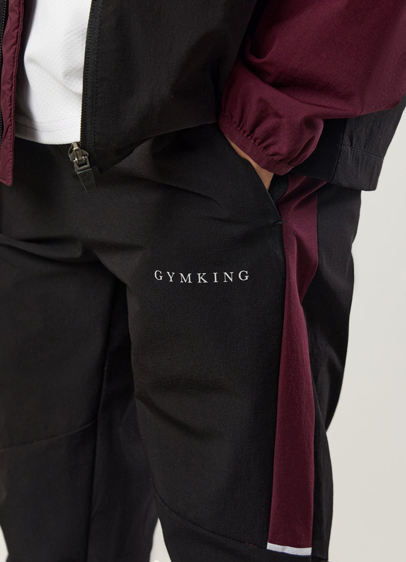 Gym King Kids Endurance Woven Pant - Black/Dark Cherry