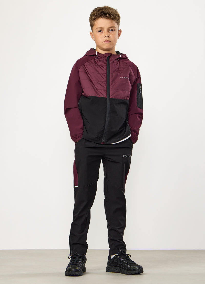 Gym King Kids Endurance Woven Pant - Black/Dark Cherry
