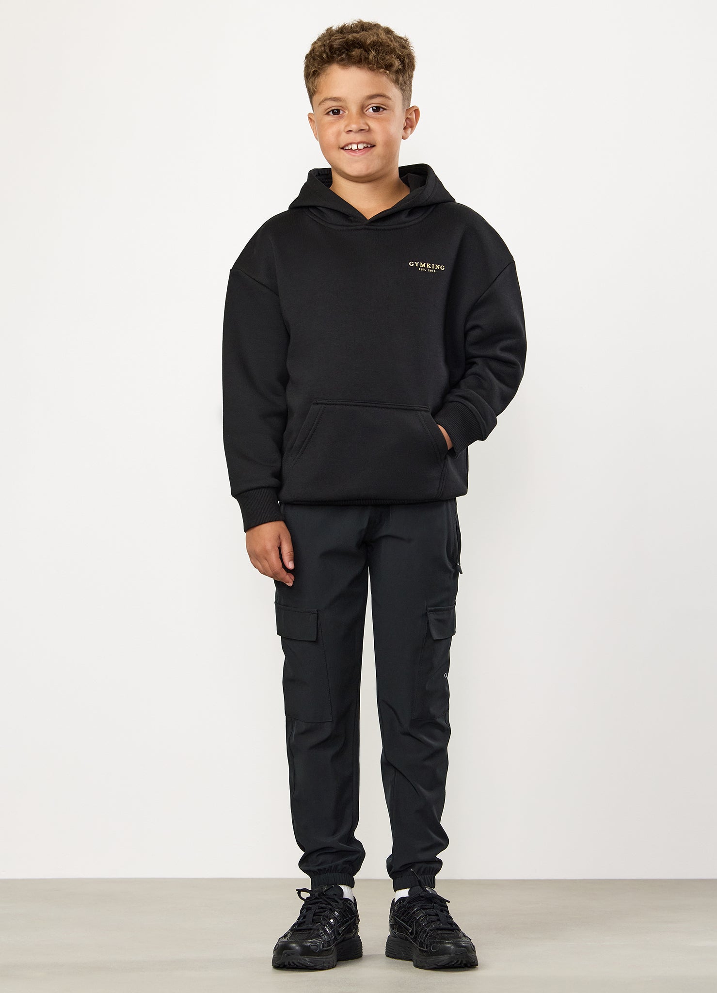 Gym King Kids Established Hood - Black/Gold