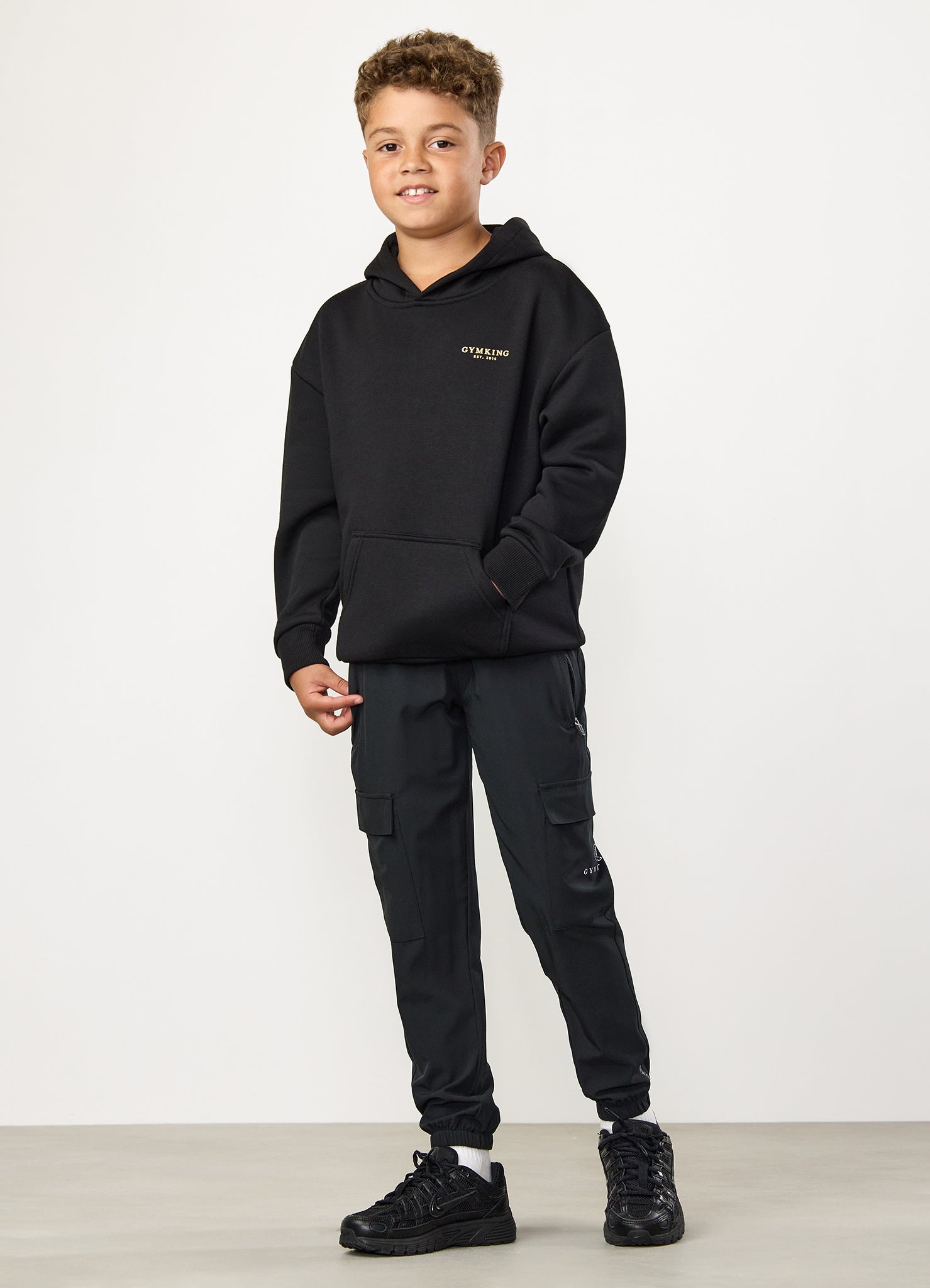 Gym King Kids Established Hood - Black/Gold