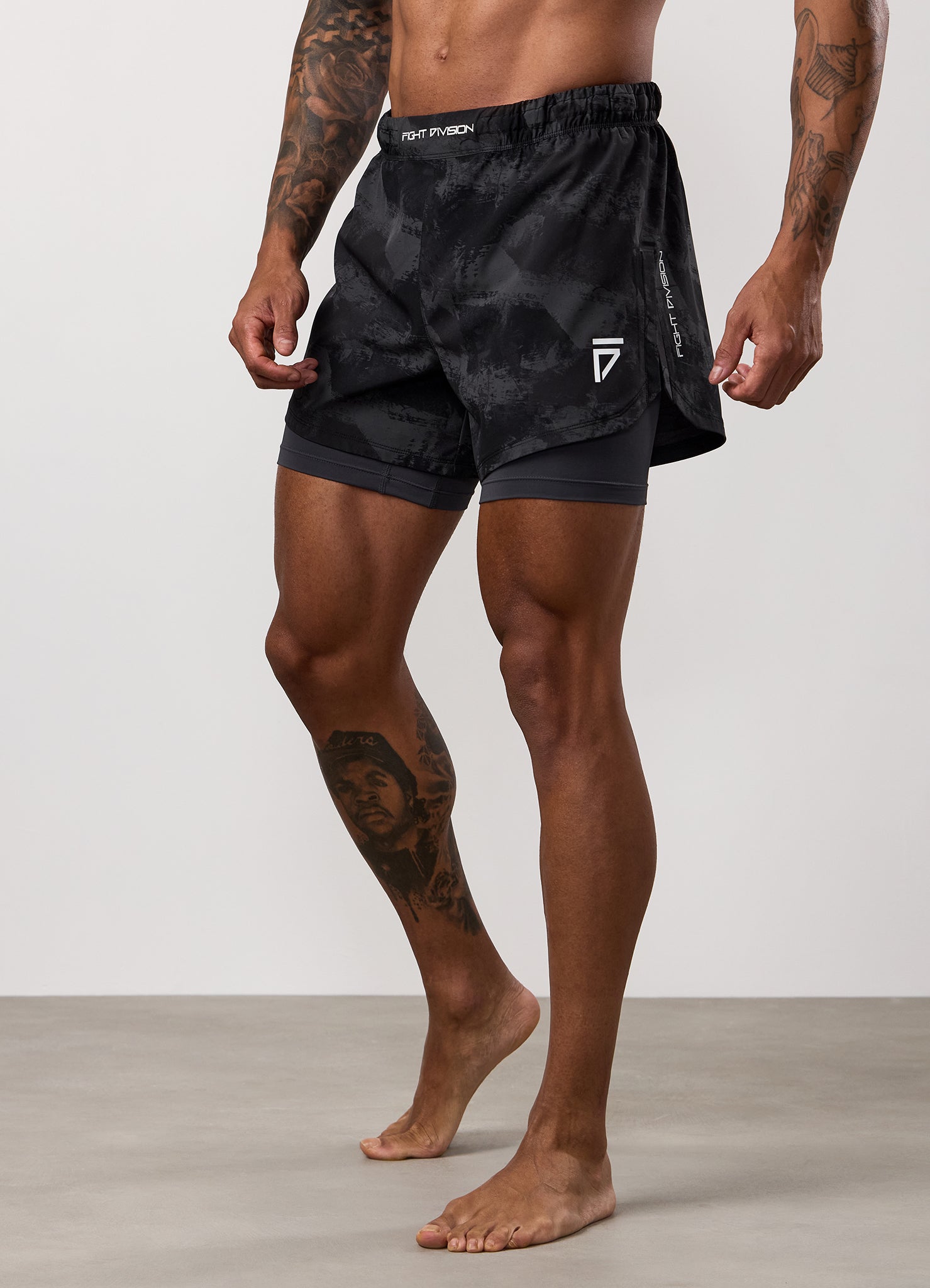 Gym King Fight Division Combat 5" Short - Graphite Print