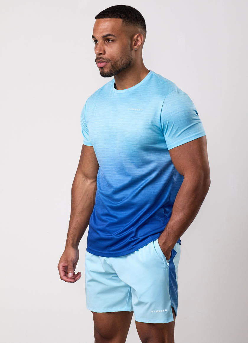 Gym King Ombre Space Dye Tee - Ocean Breeze
