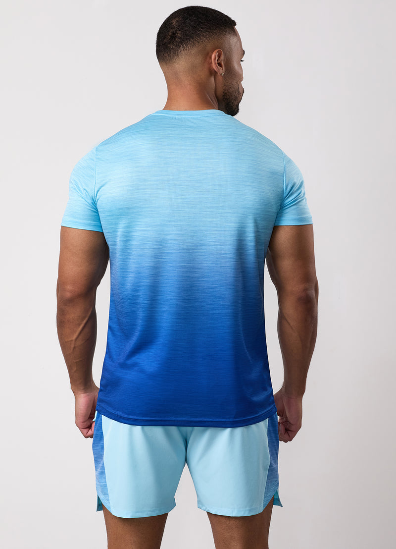 Gym King Ombre Space Dye Tee - Ocean Breeze