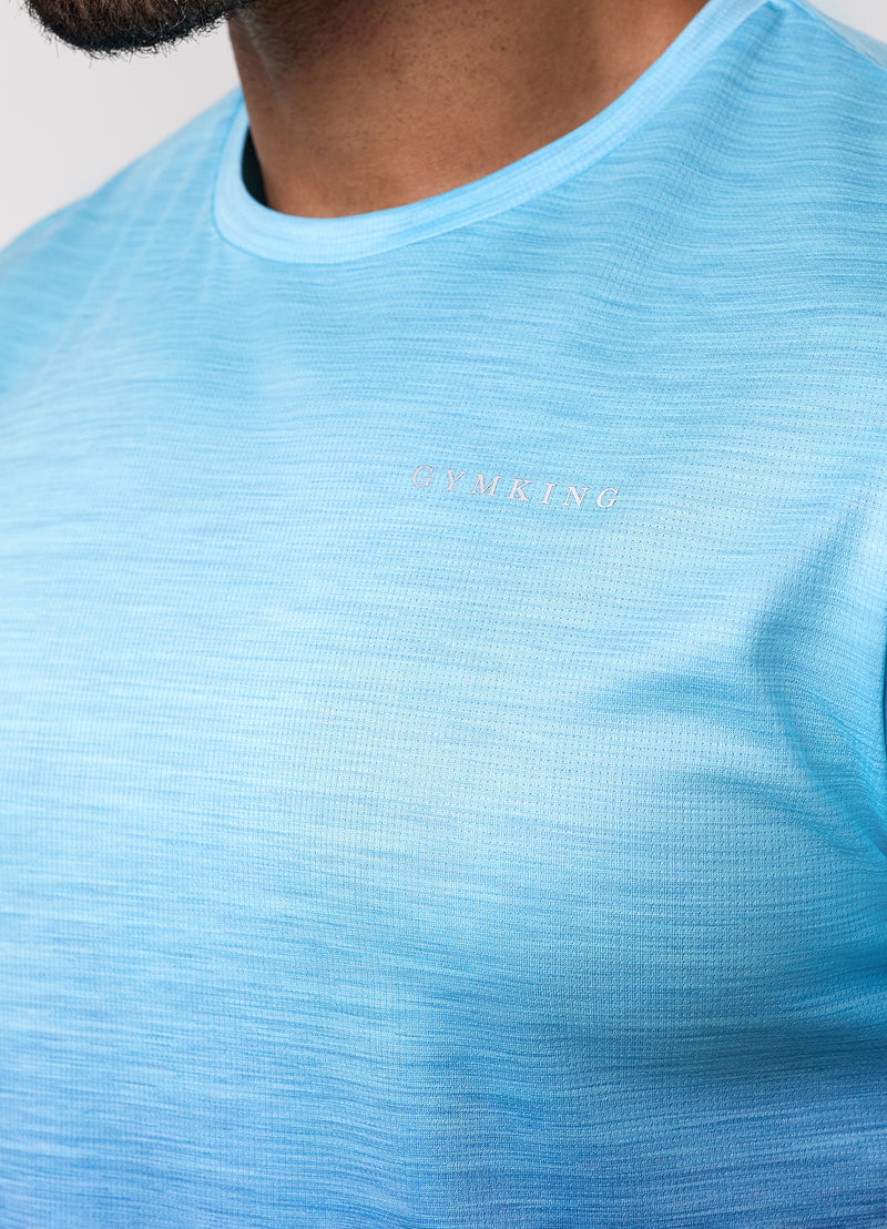 Gym King Ombre Space Dye Tee - Ocean Breeze