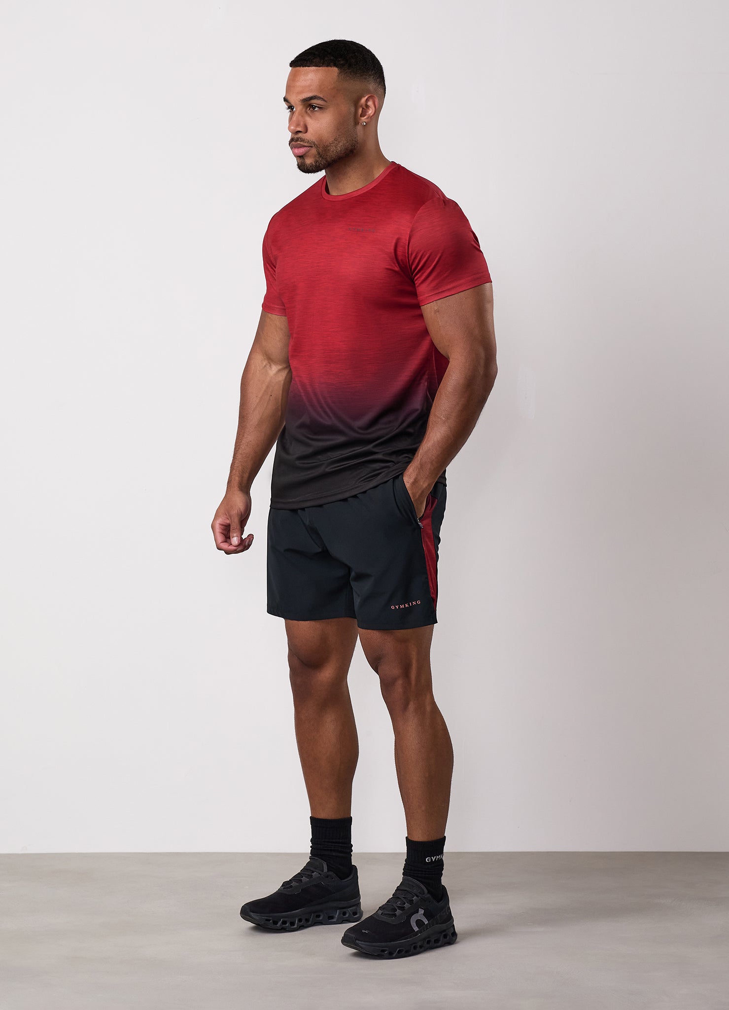 Gym King Ombre Space Dye Short - Salsa/Black