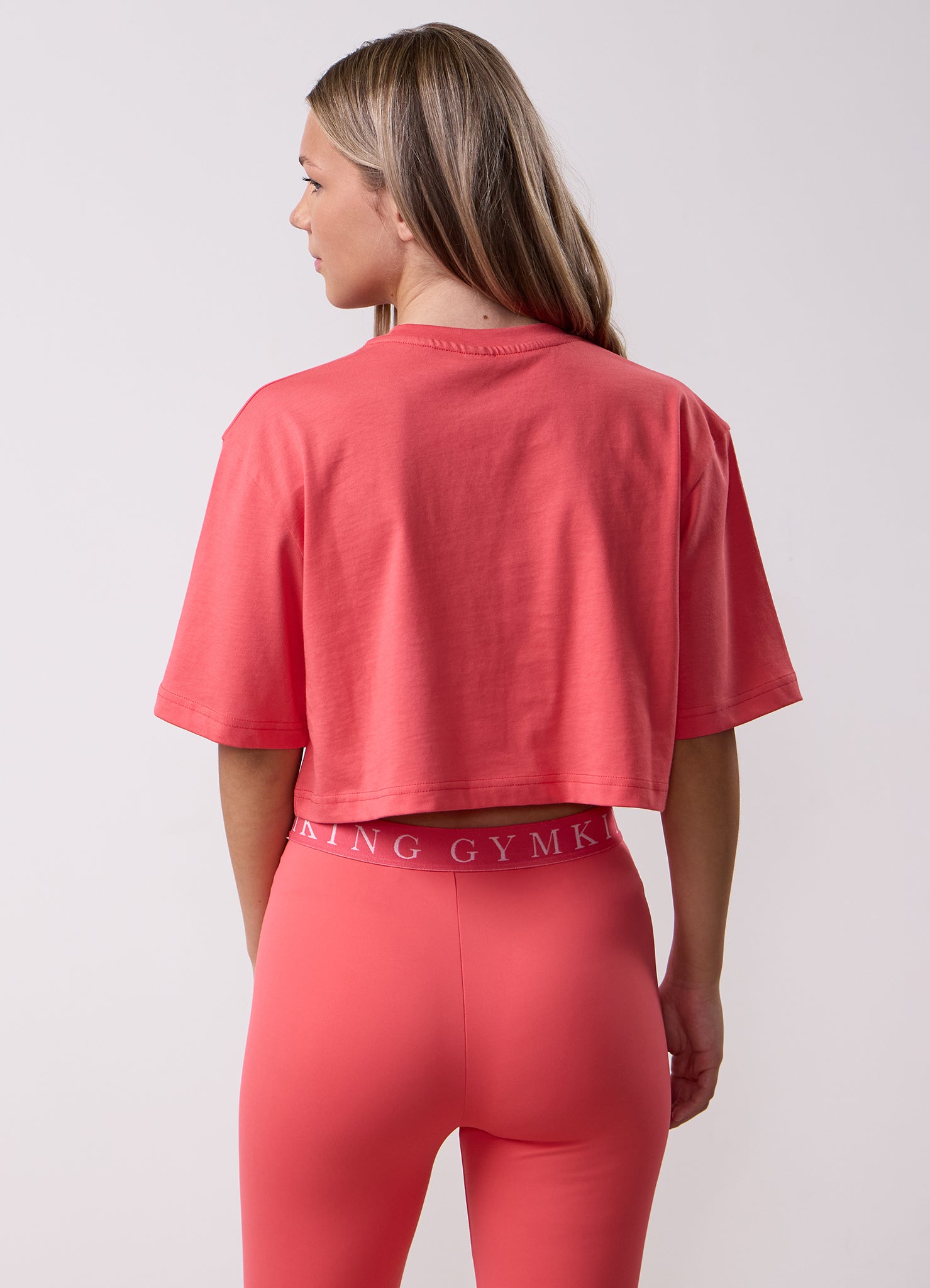 Gym King Kids Origin Cropped Tee - Coral