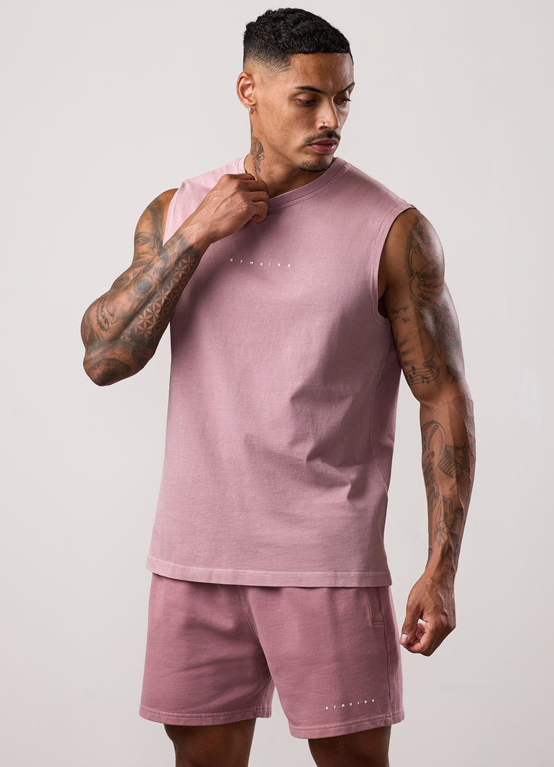 Gym King Purpose Washed Vest - Dusky Mauve