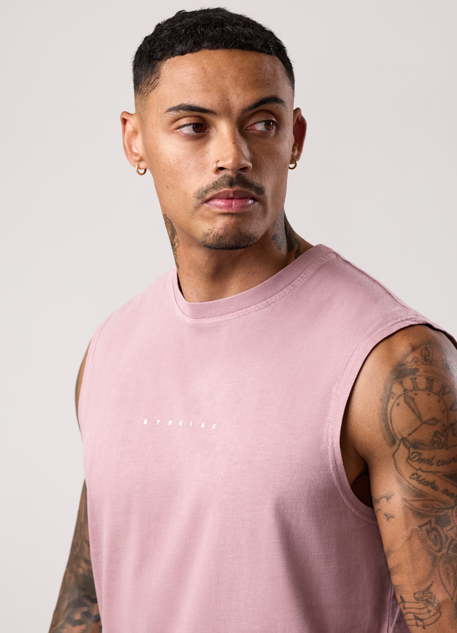 Gym King Purpose Washed Vest - Dusky Mauve