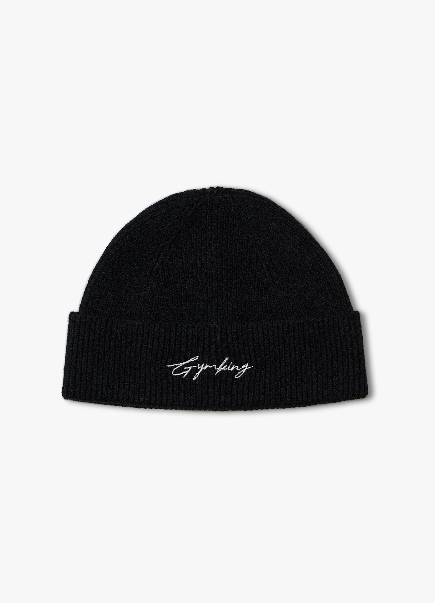 Gym King Script Rib Knit Beanie - Black