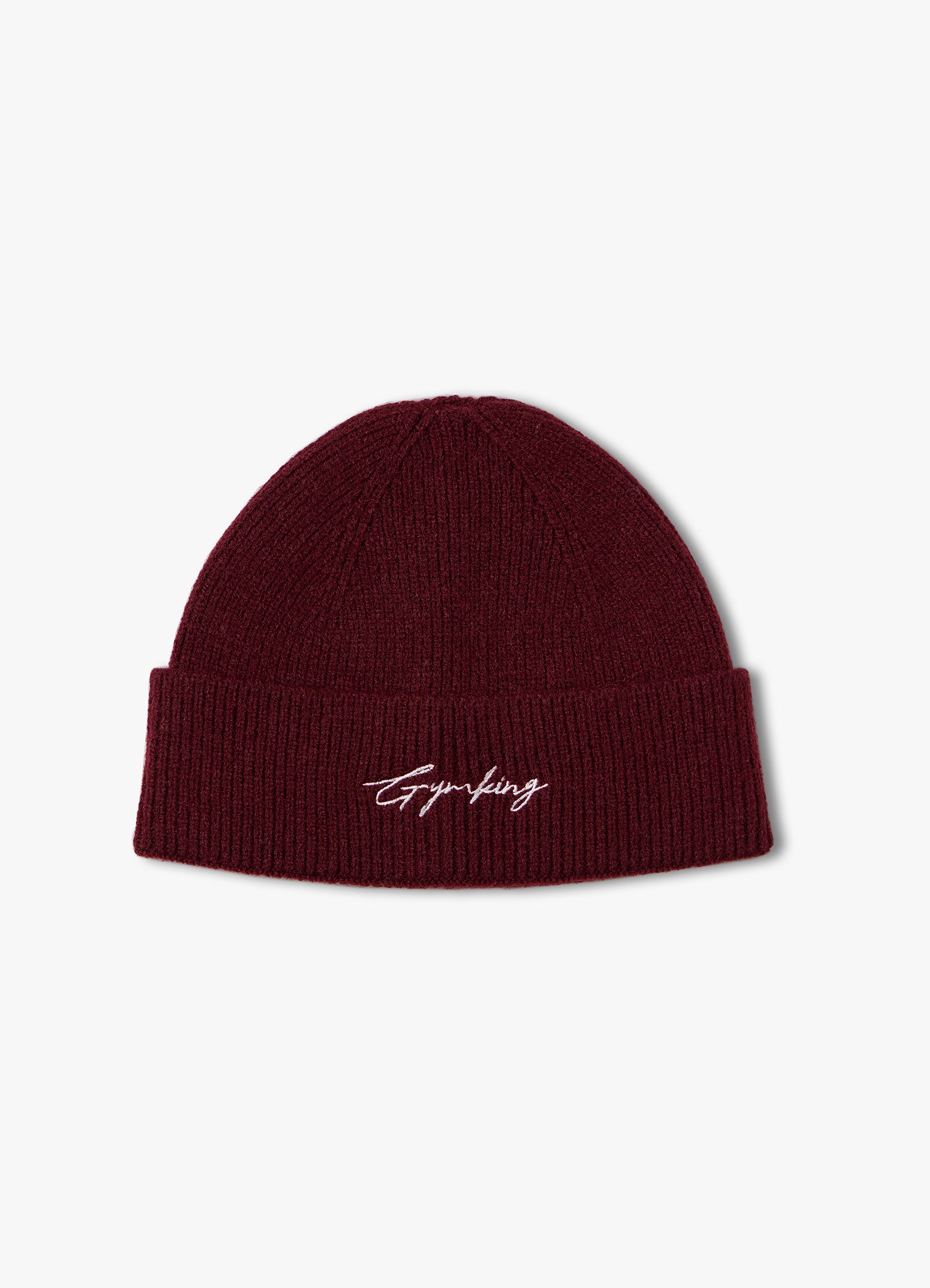 Gym King Script Rib Knit Beanie - Fig