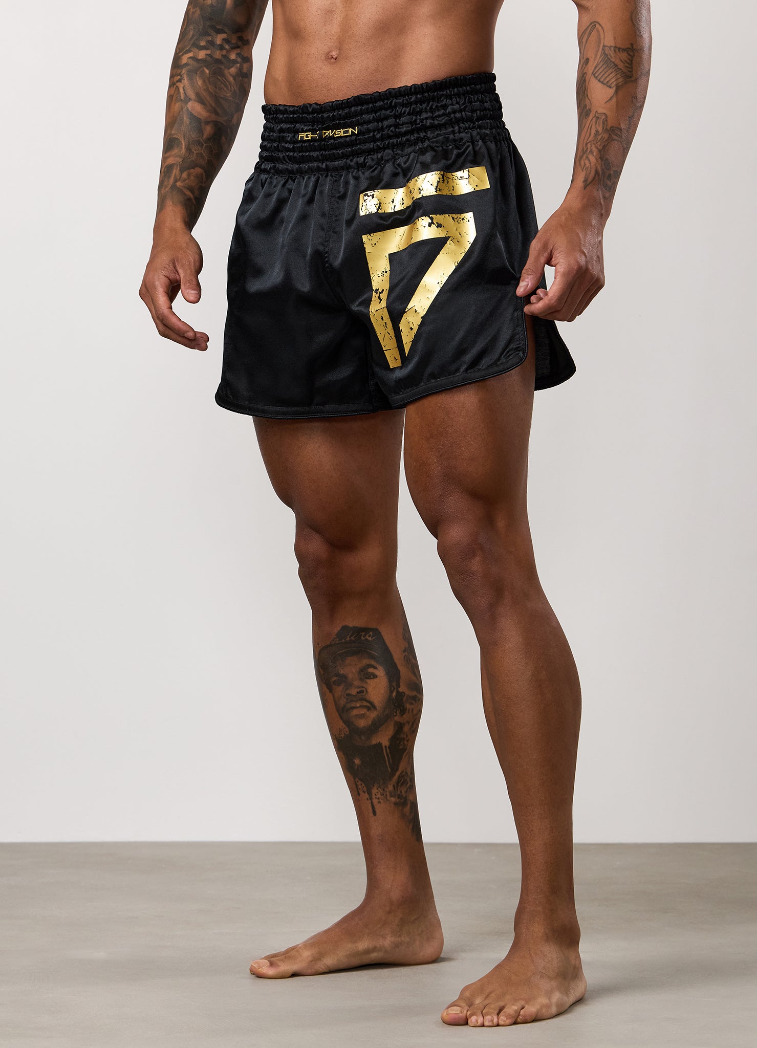 Gym King Fight Division Thai Boxing Short - Black/Gold