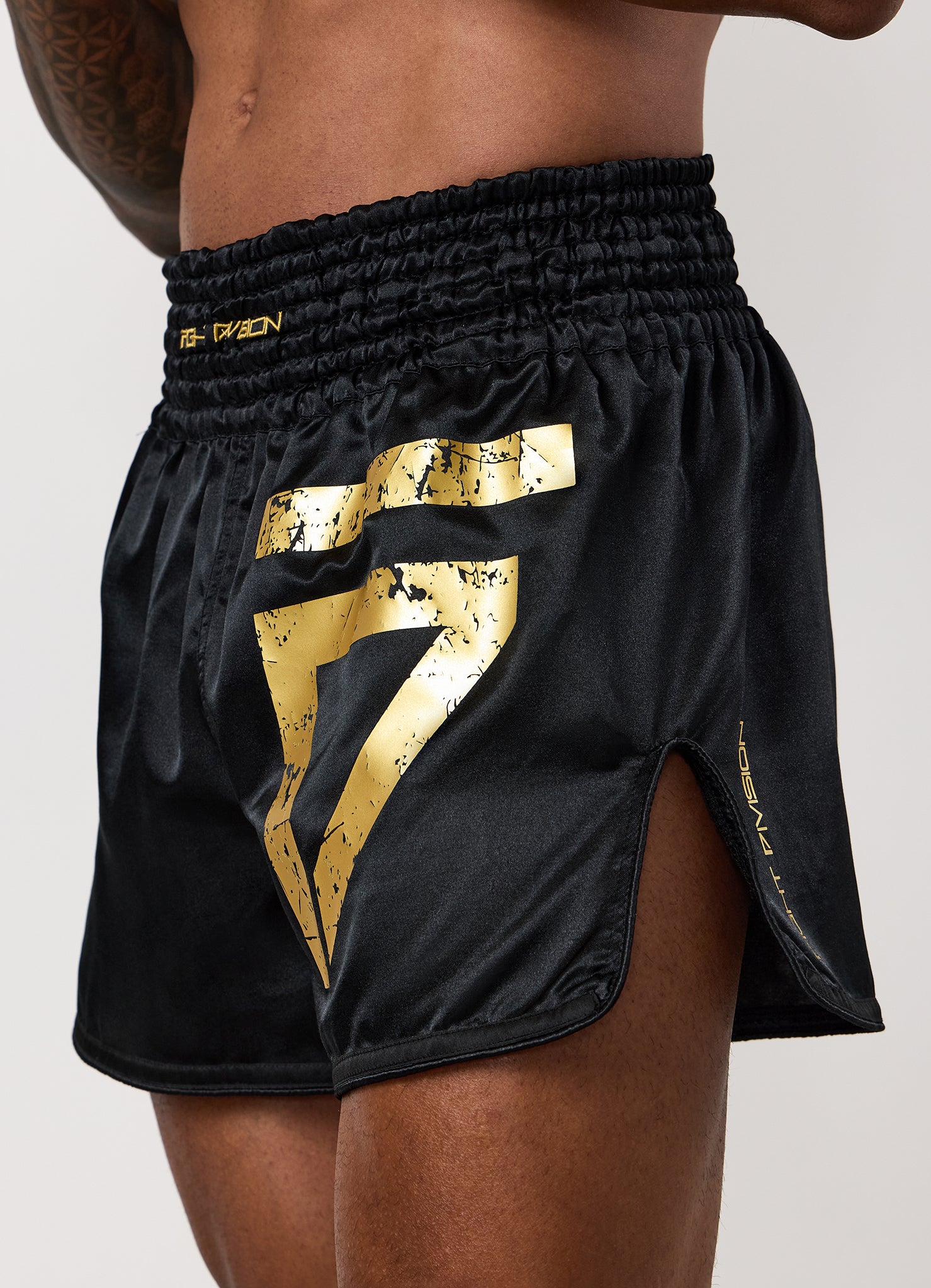 Gym King Fight Division Thai Boxing Short - Black/Gold