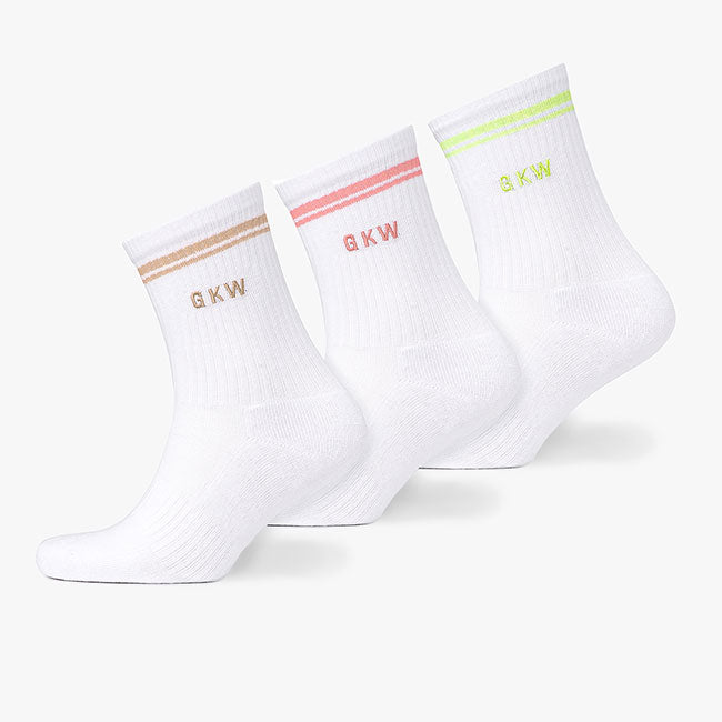 GKW Tipping Crew Sock - White/Matcha Green/Pink Blush/Light Stone