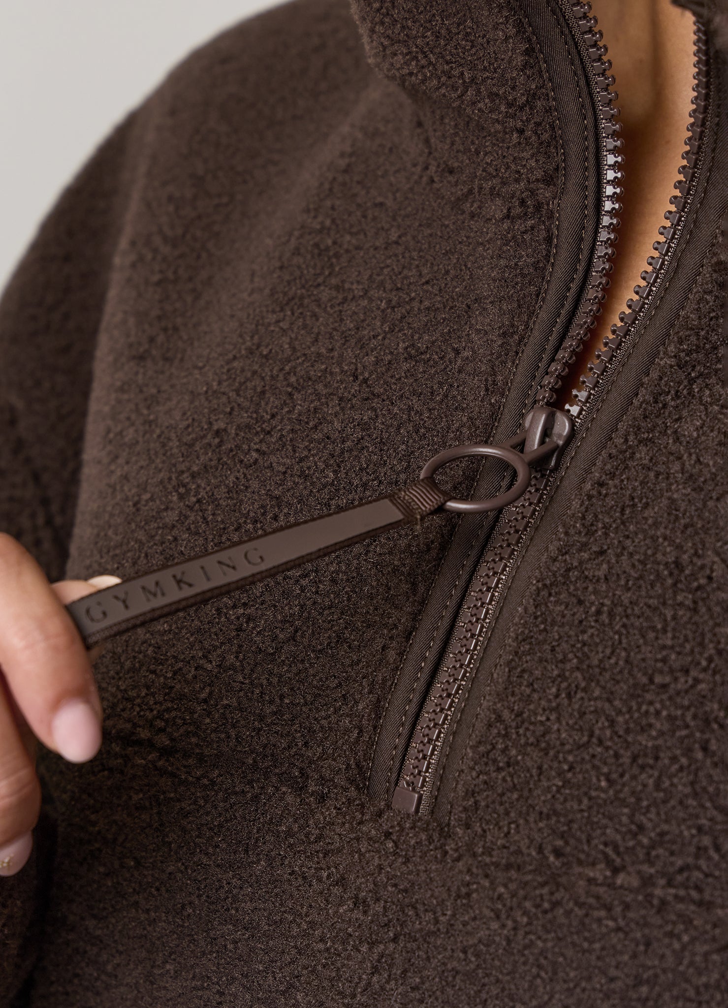 GKW Borg 1/4 Zip - Dark Chocolate