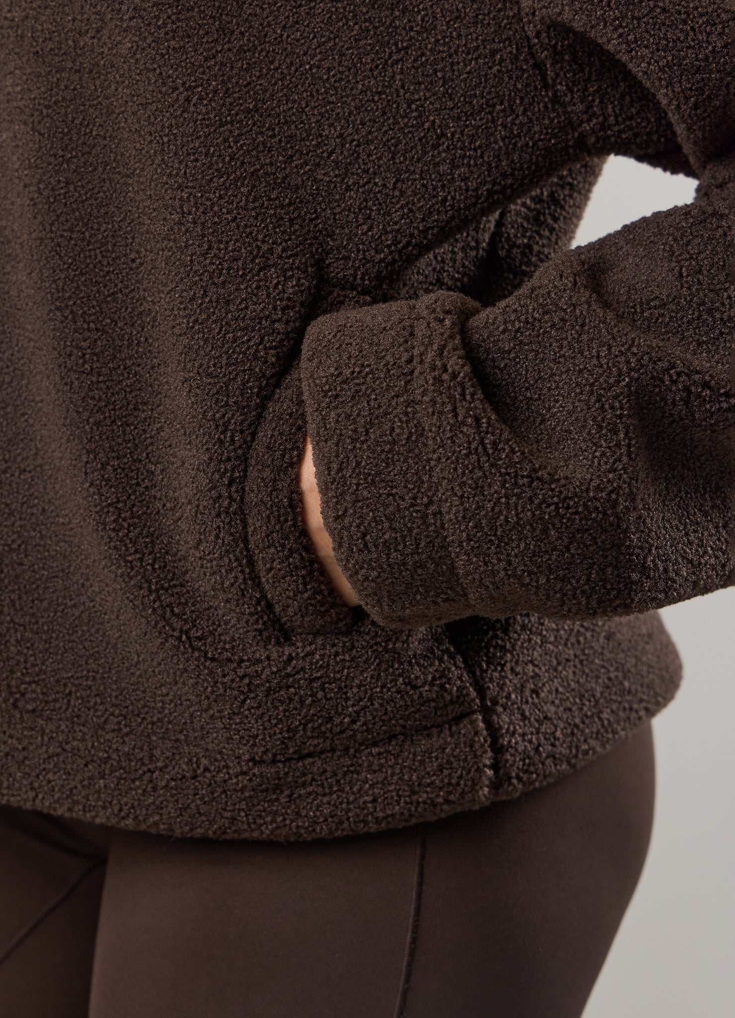 GKW Borg 1/4 Zip - Dark Chocolate