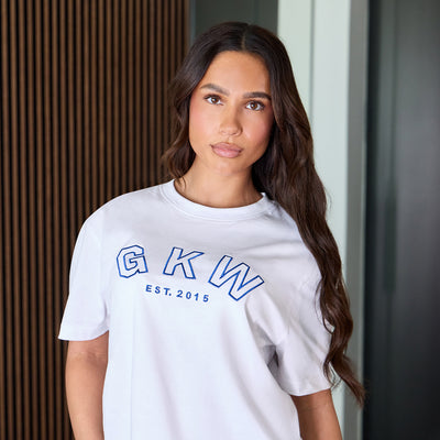 GKW Boyfriend Tee - White/Jewel Blue