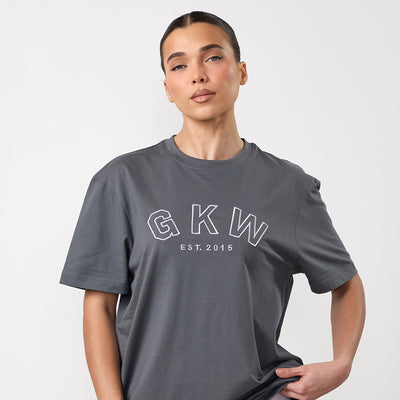 GKW Boyfriend Tee - Gunmetal Grey/Hyacinth