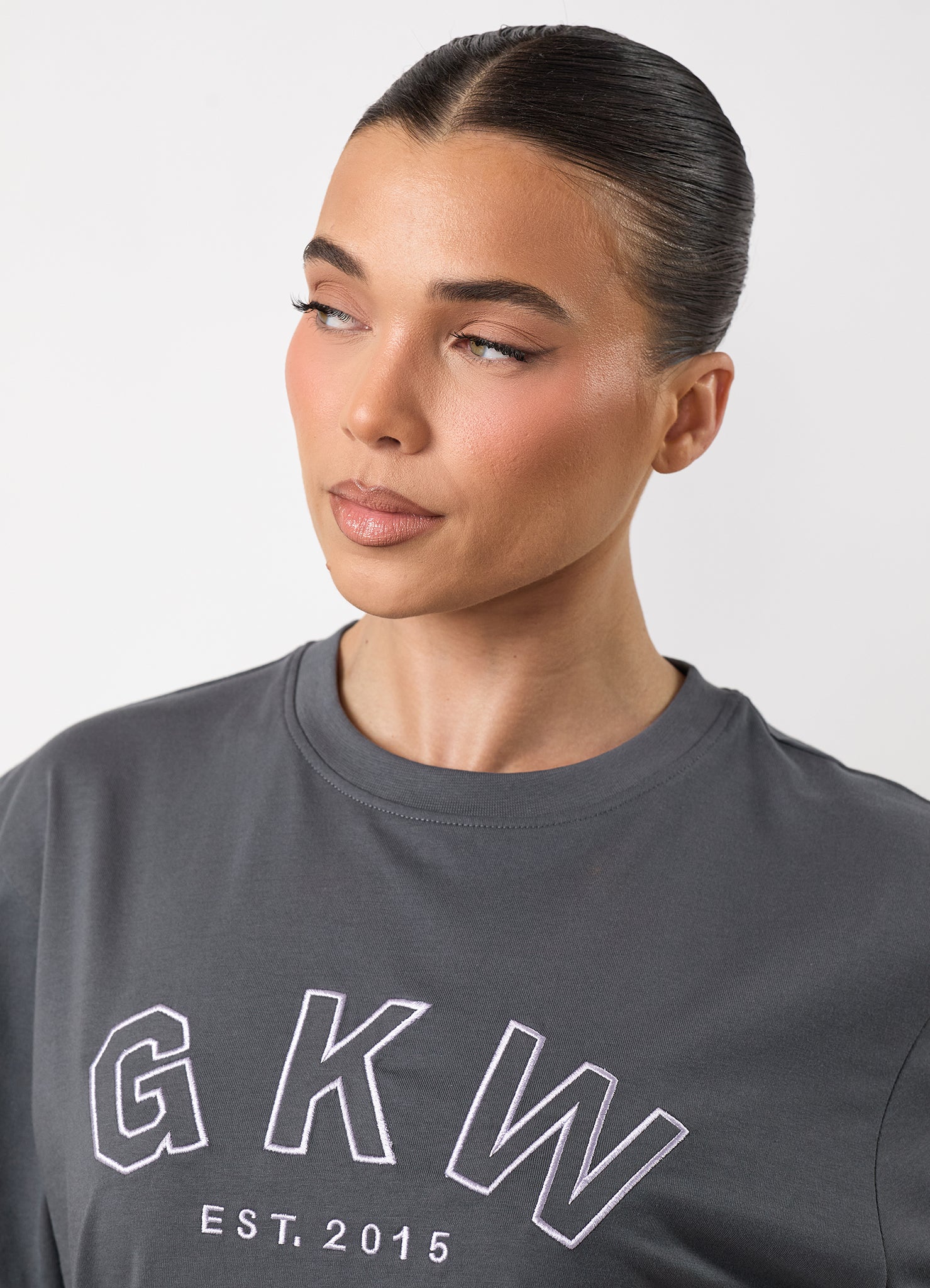 GKW Boyfriend Tee - Gunmetal Grey/Hyacinth