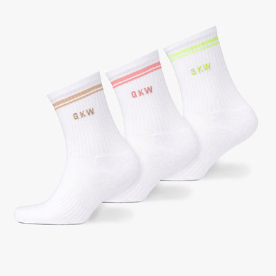 GKW Tipping Crew Sock - White/Matcha Green/Pink Blush/Light Stone