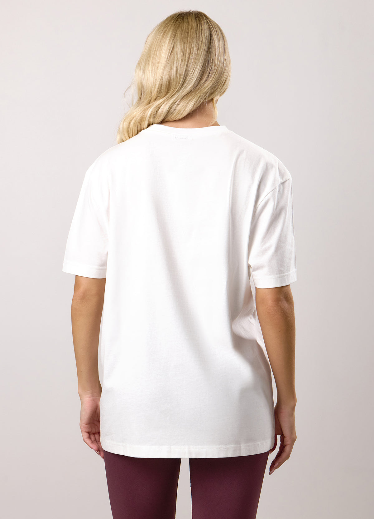 Gym King GKW Boyfriend T-Shirt - Cream/Mulberry