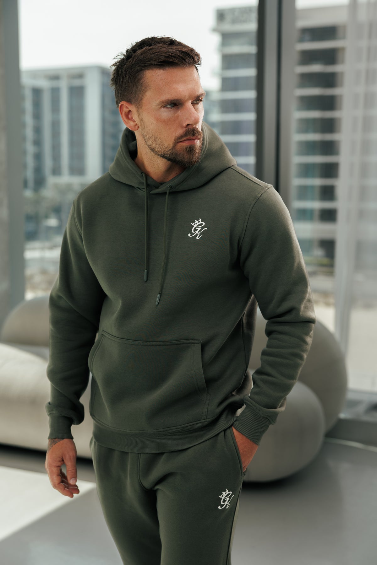 Gym King Fundamental Fleece Hoodie - Warm Khaki
