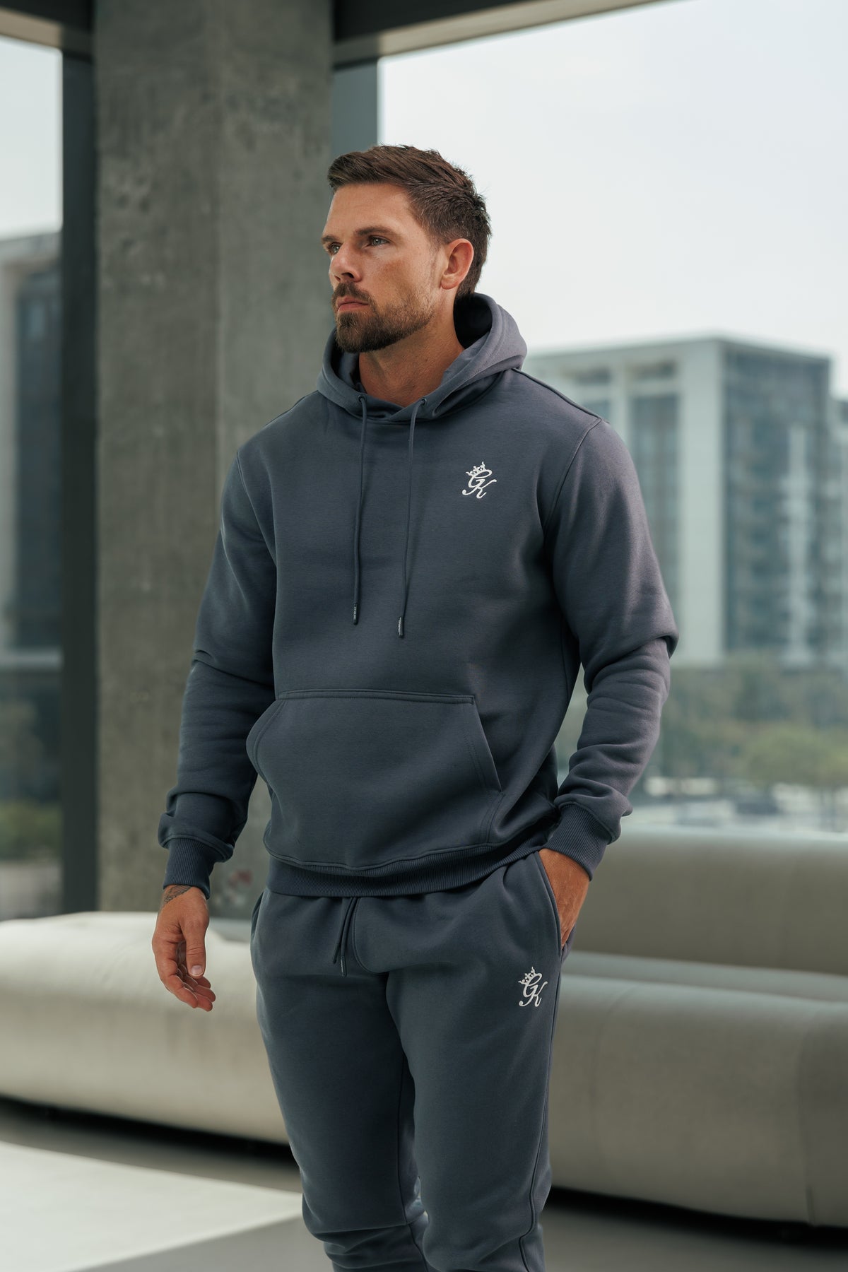 Gym King Fundamental Fleece Hoodie - Mountain Slate