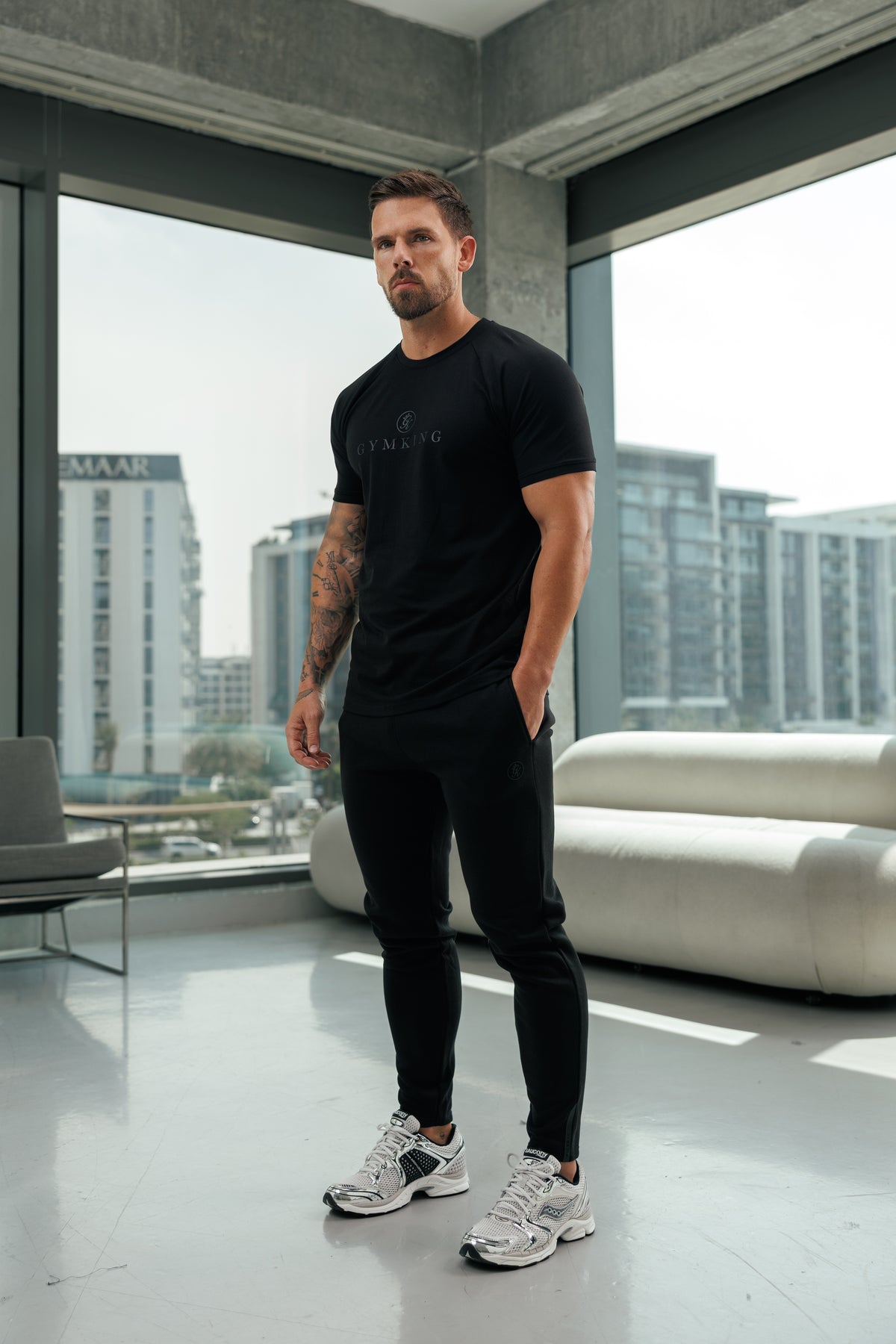 Gym King Pro Logo T-Shirt - Black/Black