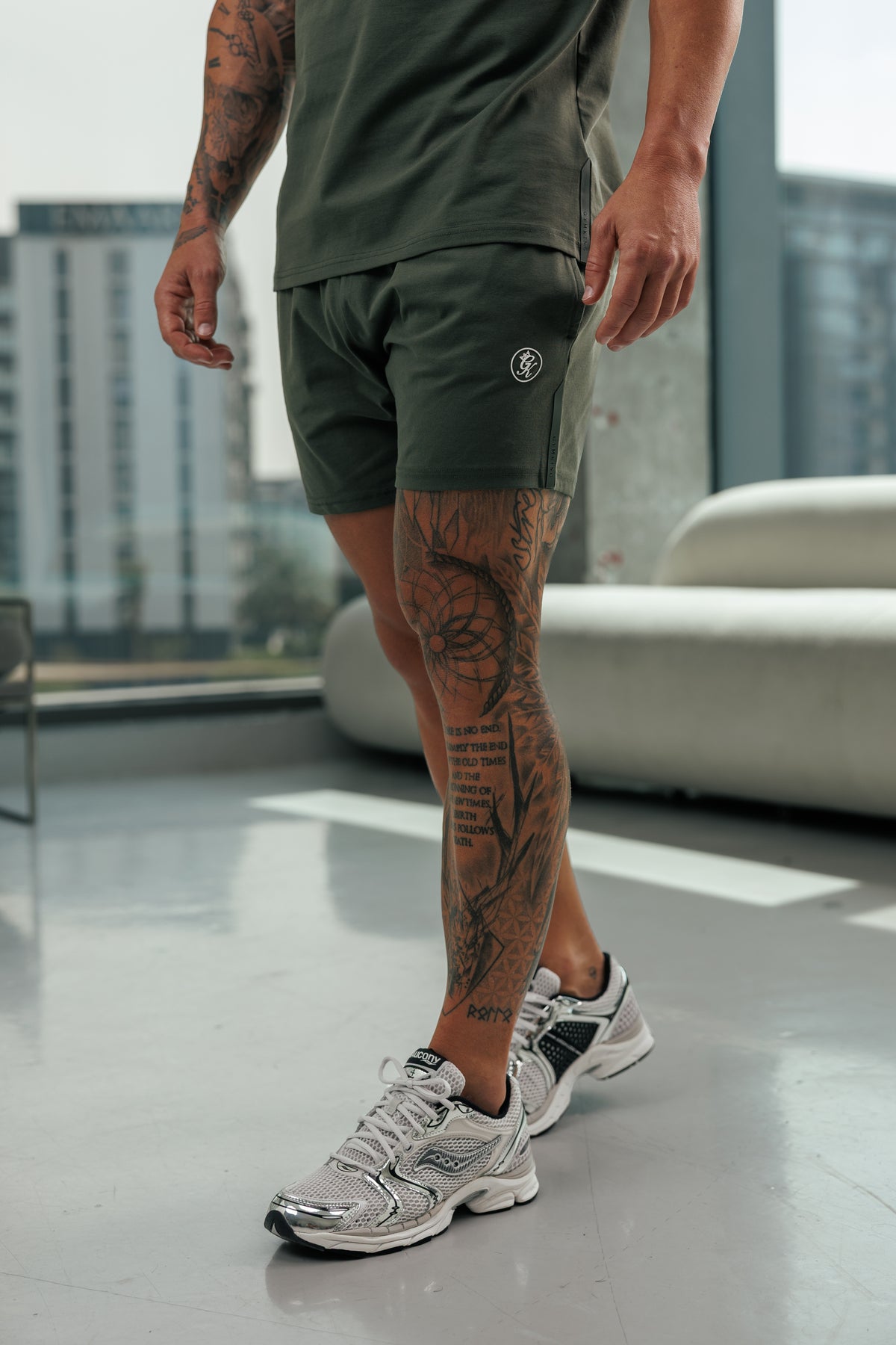 Gym King Pro Logo Short - Dark Olive