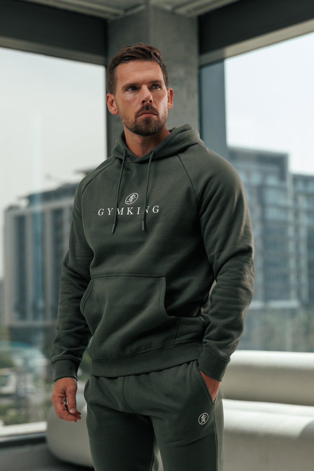 Gym King Pro Logo Hoodie - Dark Olive