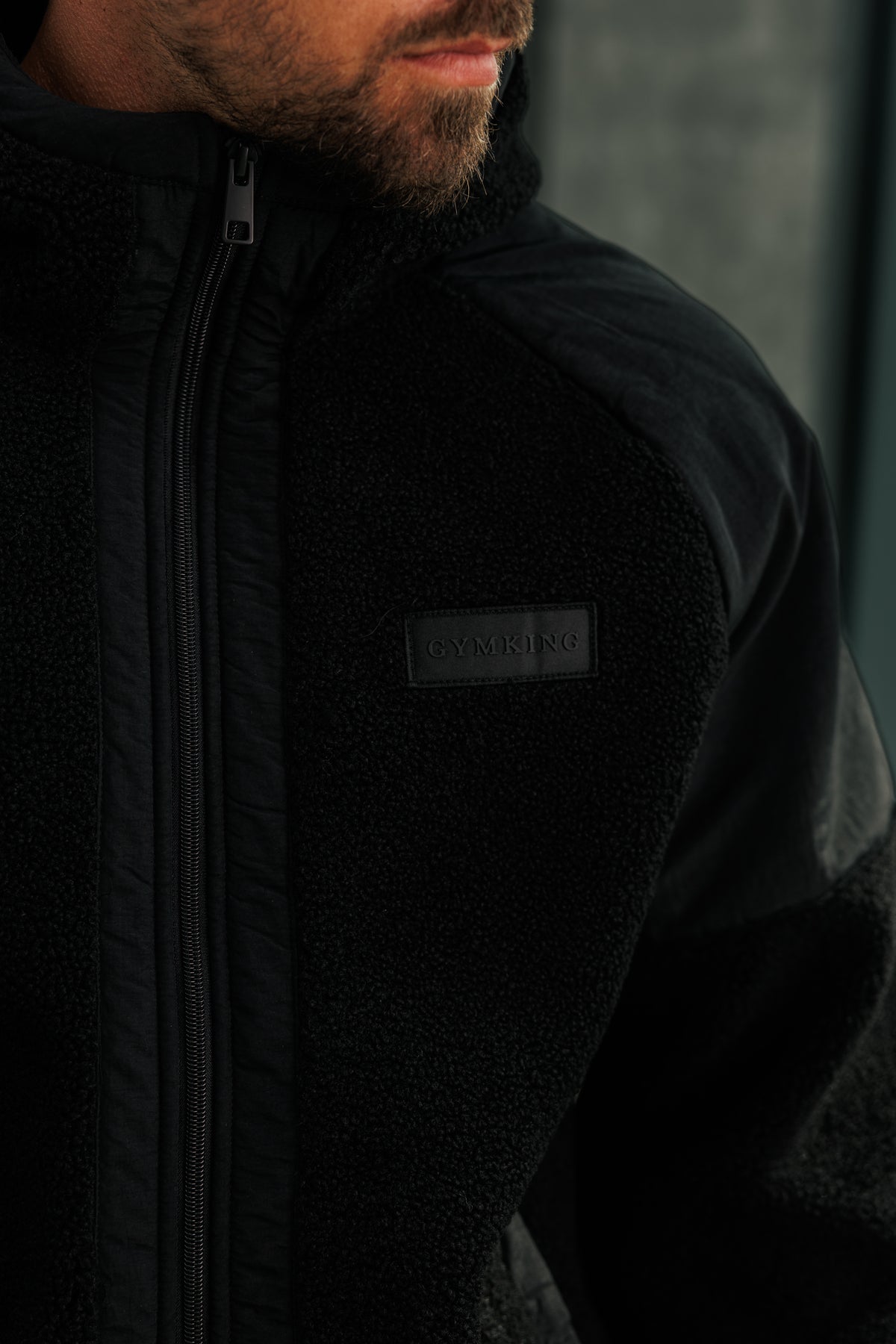 Gym King Obsidian Borg Full Zip Hoodie - Black