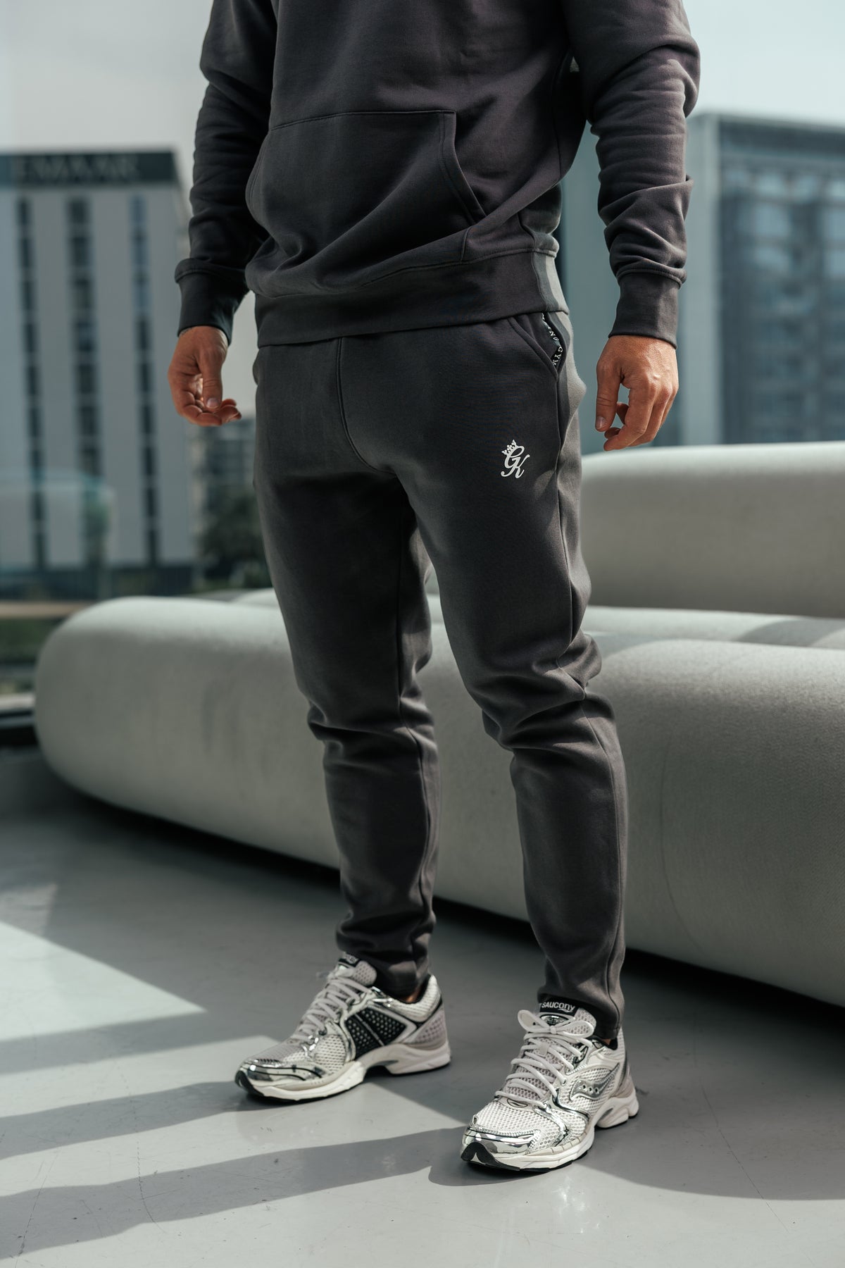 Gym King Taped Fleece Jogger - Dark Pewter