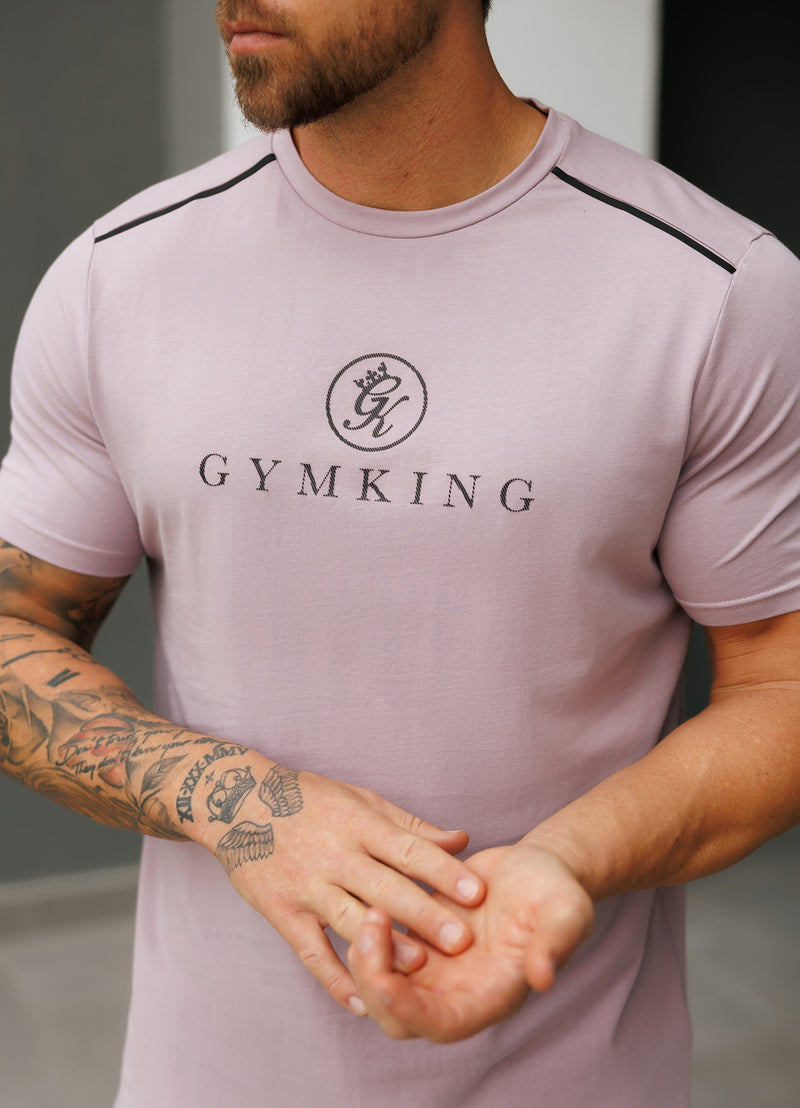 Gym King Pro Logo V2 Jersey Tee - Lilac Smoke