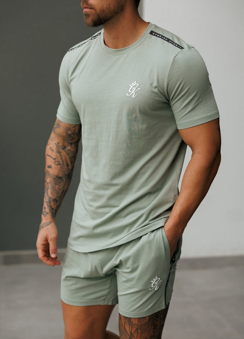 Gym King Taped Jersey Tee - Frosted Sage