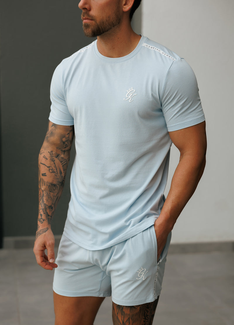 Gym King Taped Jersey Tee - Sky Blue