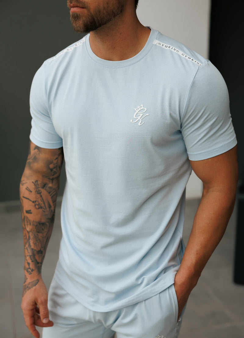 Gym King Taped Jersey Tee - Sky Blue