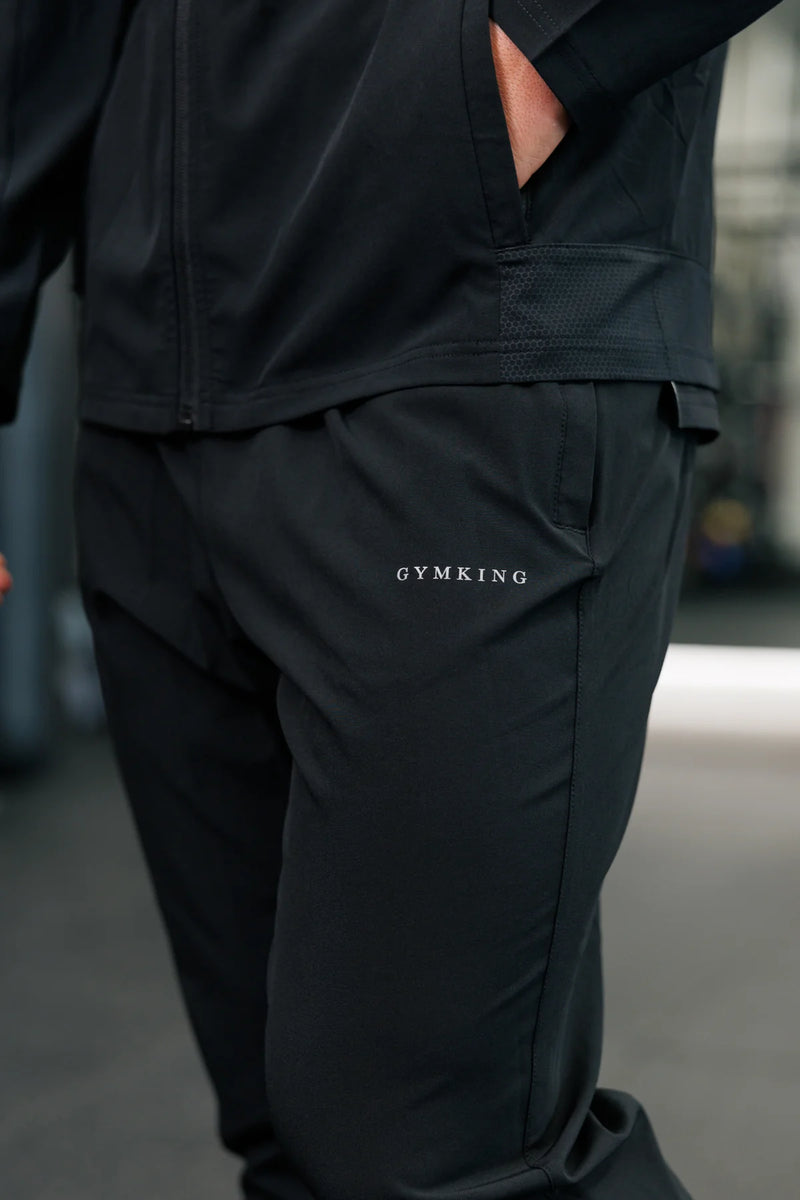 Gym King Hex Hood Tracksuit - Black/Fossil Grey