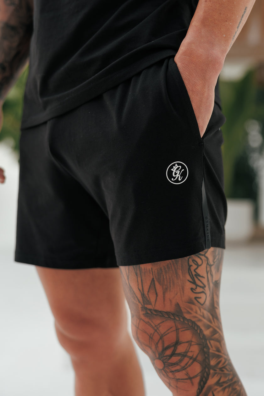 Gym King Pro Logo Jersey 6" Short - Black/White