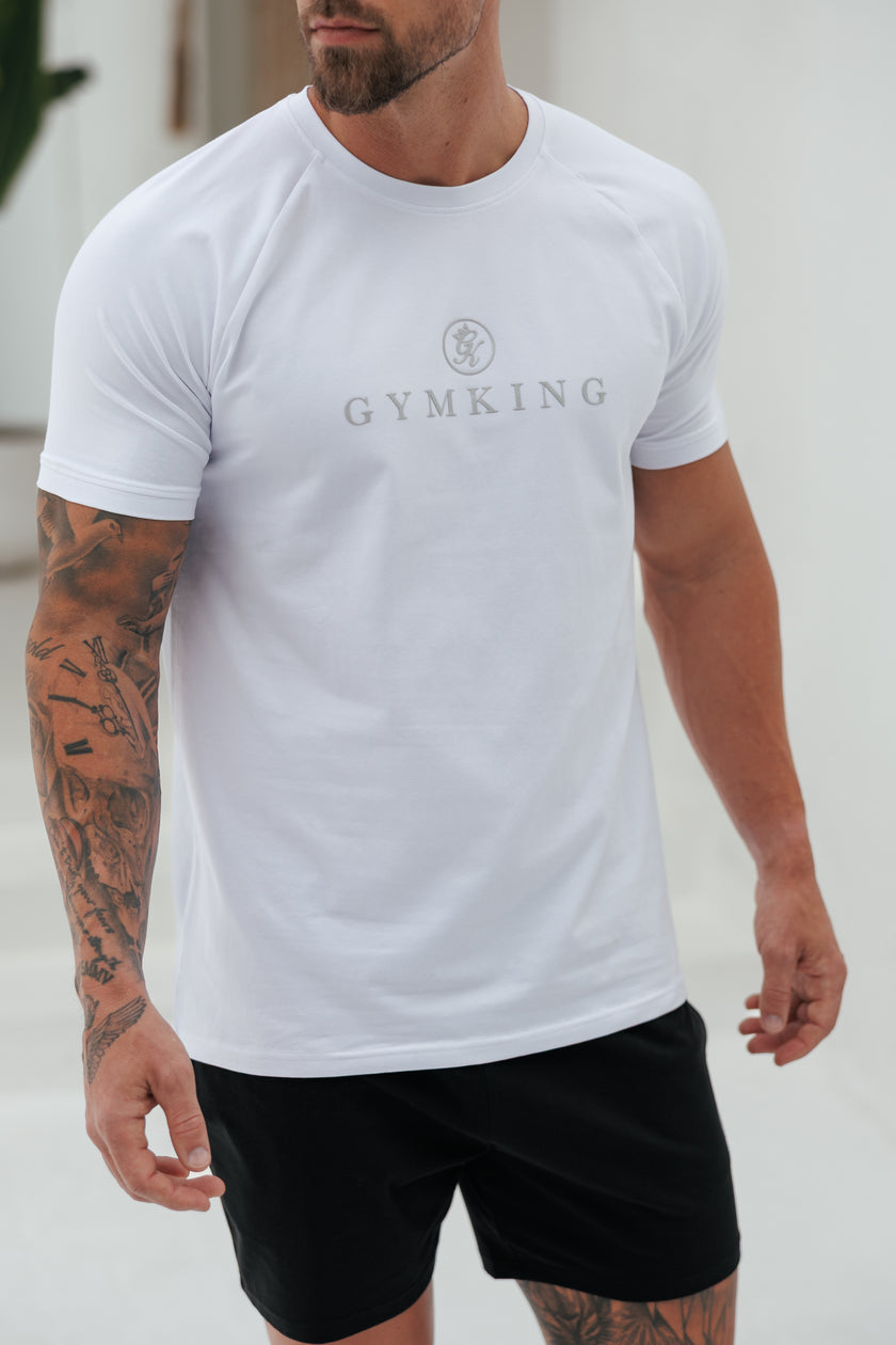 Gym King Pro Logo Tee - White