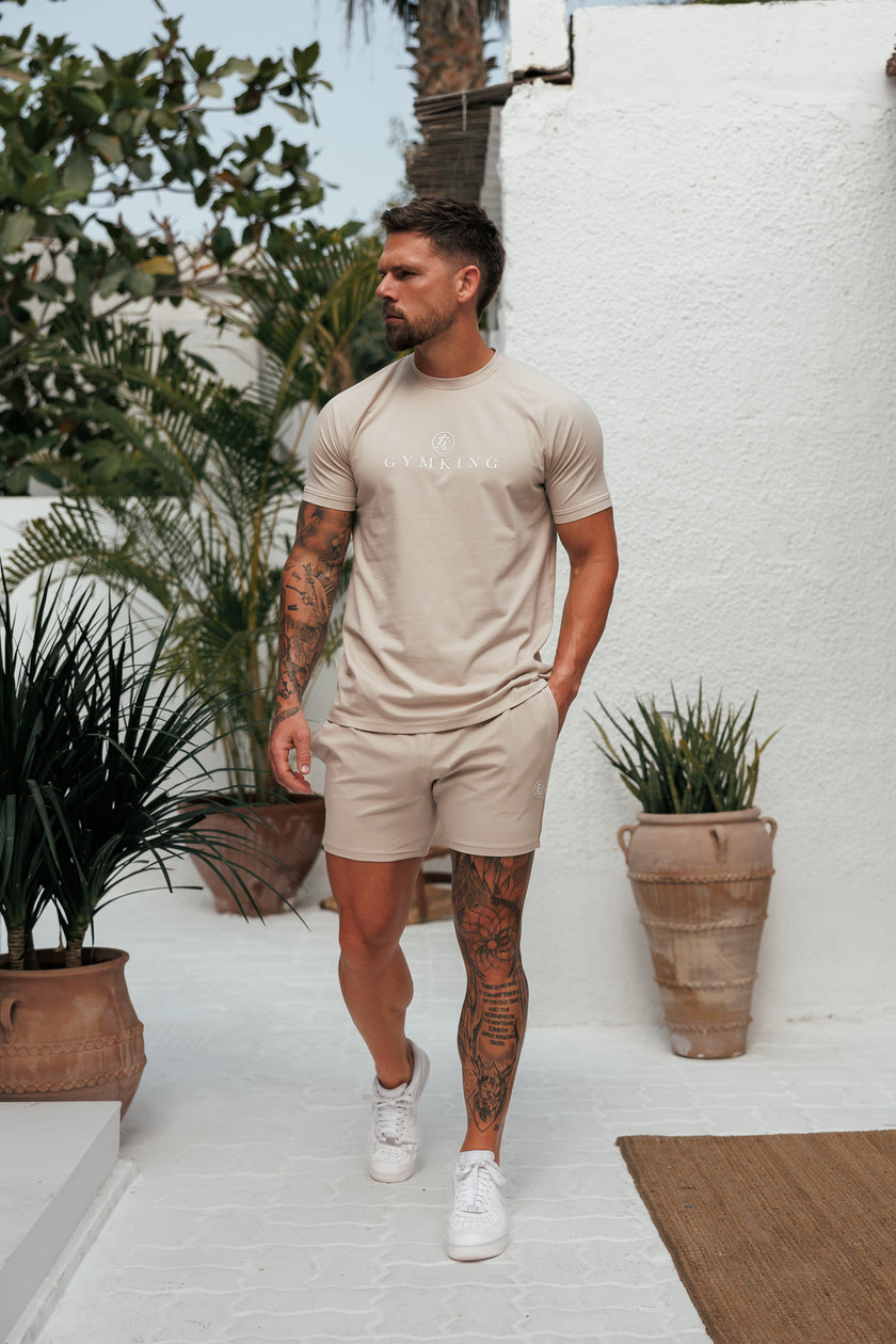 Gym King Pro Logo Jersey 6" Short - Light Stone