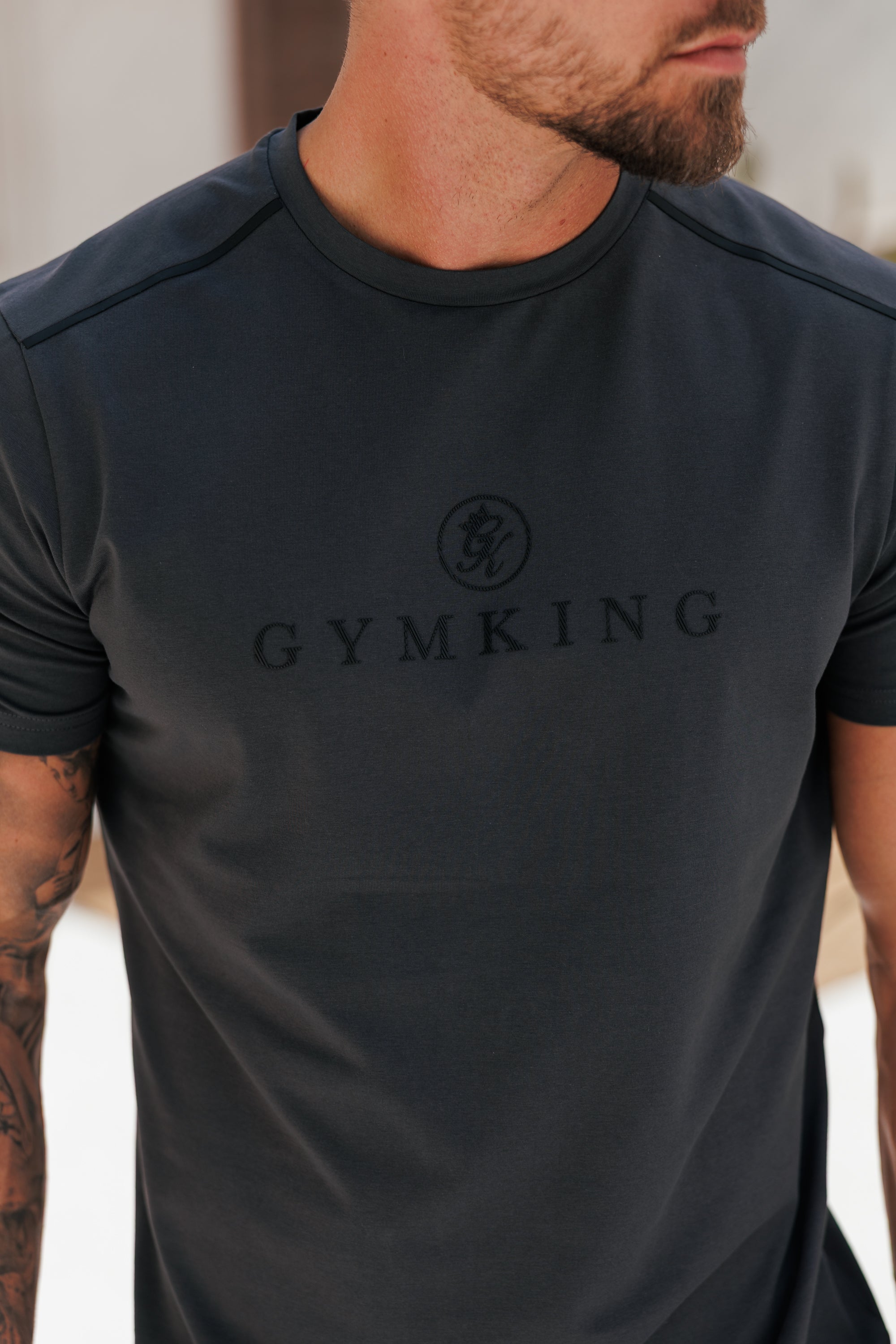 Gym King Pro Logo V2 Jersey Tee - Dark Pewter
