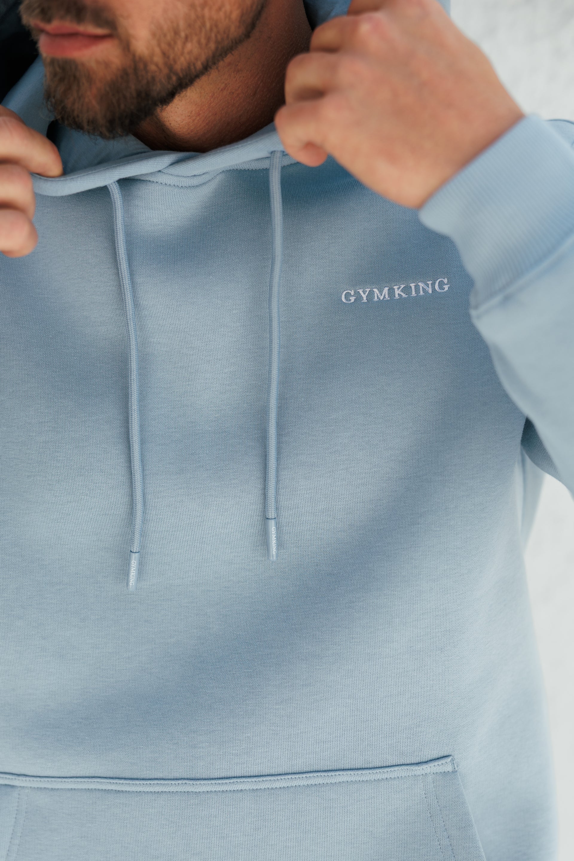 Gym King Fundamental Linear Hoodie - Powder Blue
