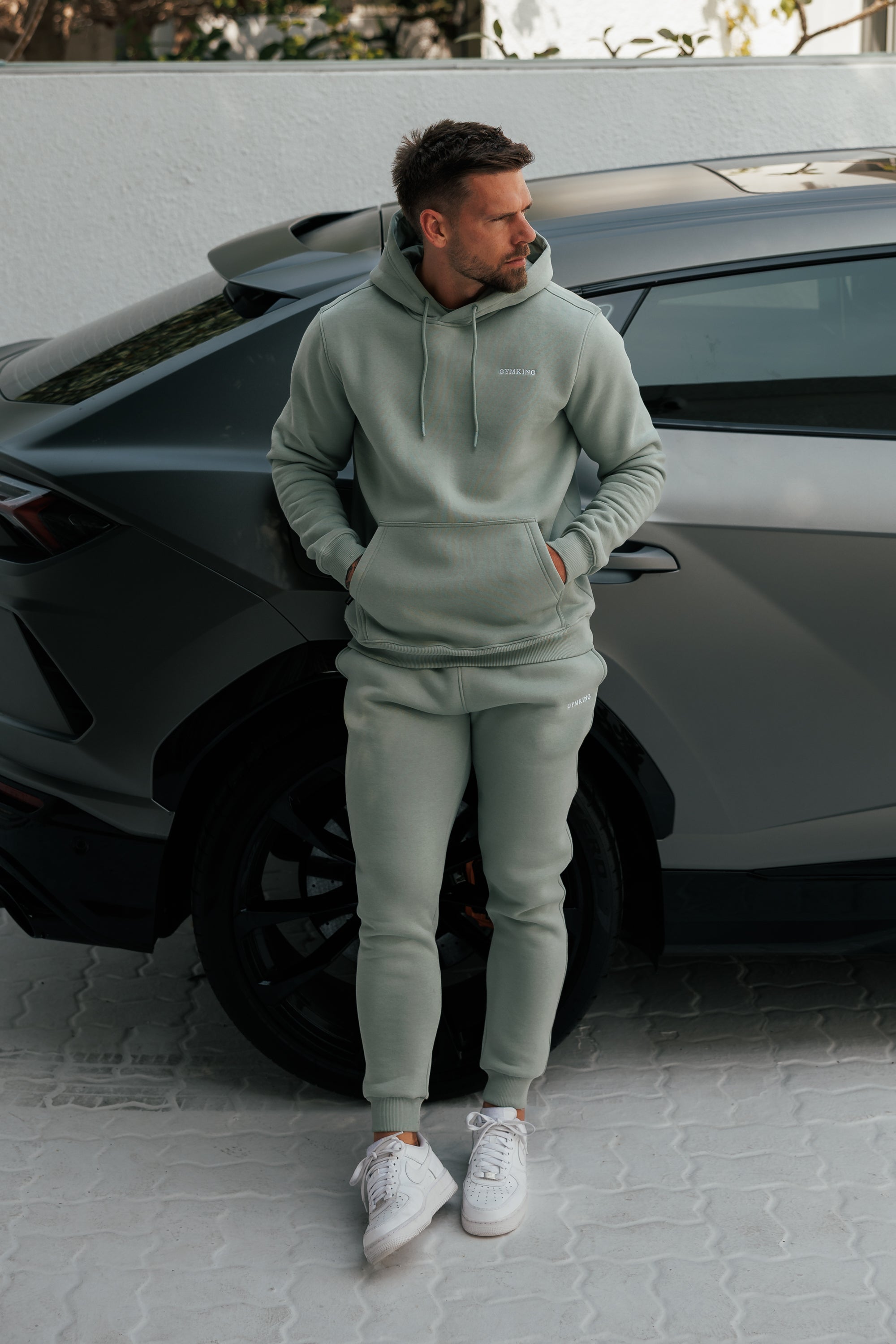 Gym King Fundamental Linear Hood Tracksuit - Urban Sage