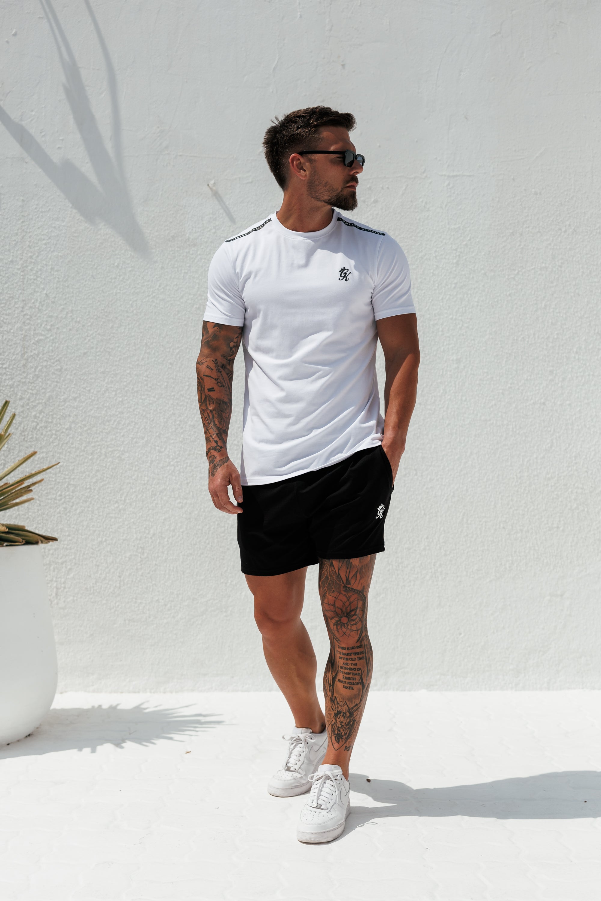 Gym King Taped Jersey Tee - White