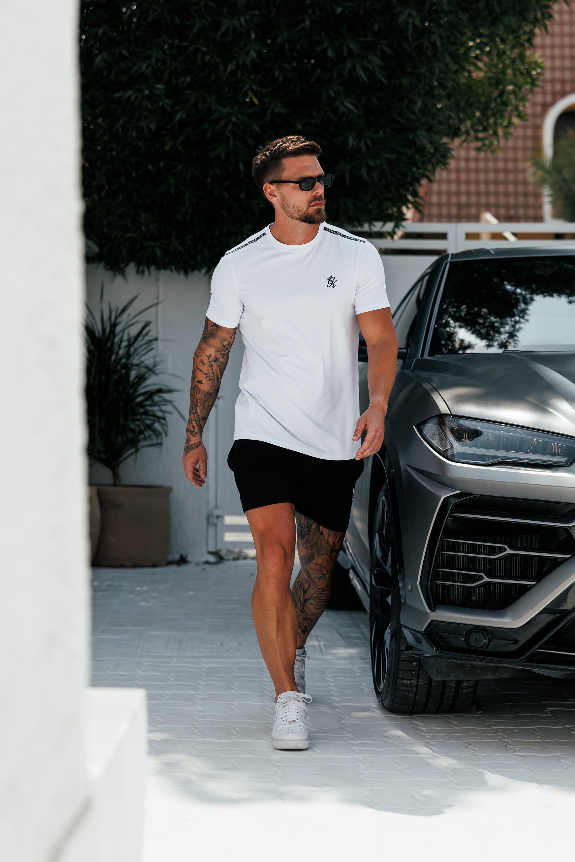 Gym King Taped Jersey Tee - White